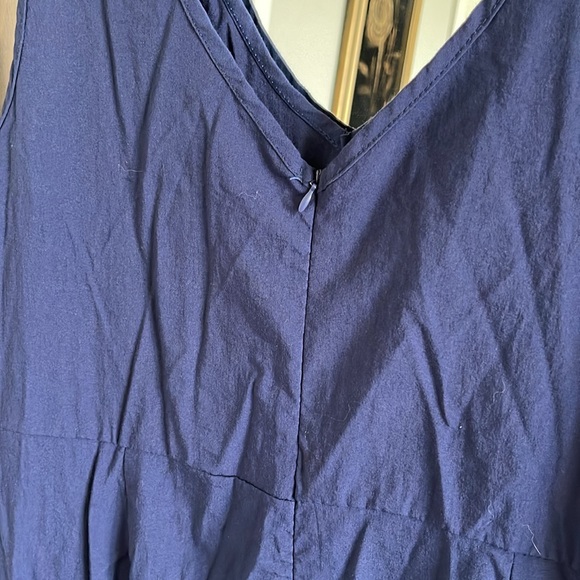ecowish blue wide leg button jumpsuit romper - Picture 5 of 7